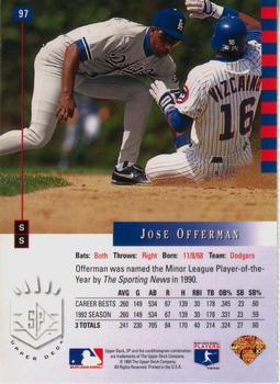 1993 SP #97 Jose Offerman Back