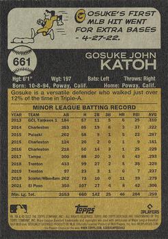 2022 Topps Heritage #661 Gosuke Katoh Back