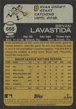 2022 Topps Heritage #668 Bryan Lavastida Back