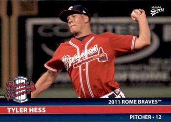 2011 MultiAd Rome Braves #10 Tyler Hess Front