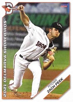 2021 Choice Delmarva Shorebirds #21 Zach Peek Front