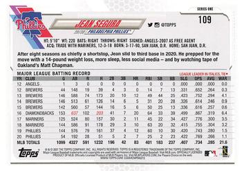 2021 Topps - Gold Star #109 Jean Segura Back