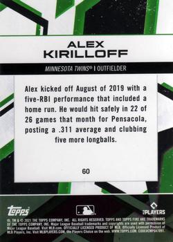 2021 Topps Fire #60 Alex Kirilloff Back