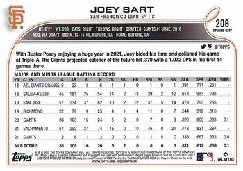 2022 Topps Opening Day #206 Joey Bart Back