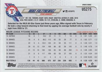 2021 Topps Update - Rainbow Foil #US275 Mike Foltynewicz Back