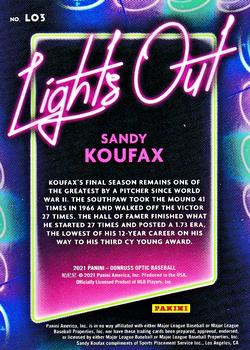 2021 Donruss Optic - Lights Out #LO3 Sandy Koufax Back