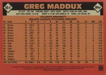 2021 Topps Update - 1986 Topps Baseball 35th Anniversary Blue #86B-41 Greg Maddux Back