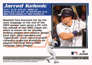 2021 Topps Update - 70 Years of Topps Baseball #70YT-45 Jarred Kelenic Back