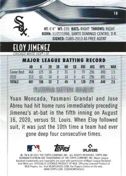 2021 Bowman Platinum - Pink #18 Eloy Jimenez Back