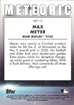 2021 Bowman Platinum - Meteoric Purple #MET-15 Max Meyer Back