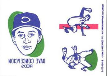 1986 O-Pee-Chee Tattoos - Standard-Sized Panels #NNO Dave Concepcion Front