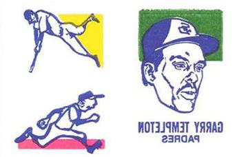 1986 O-Pee-Chee Tattoos - Standard-Sized Panels #NNO Garry Templeton Front
