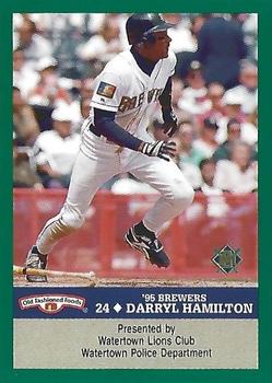 1995 Milwaukee Brewers Police - Watertown Lions Club, Watertown Police Department #NNO Darryl Hamilton Front