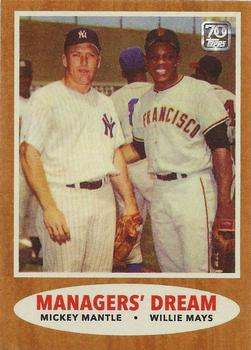2021 Topps x Mickey Mantle #29 Managers' Dream (Mickey Mantle / Willie Mays) Front