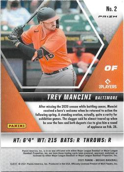 2021 Panini Mosaic - Silver Prizm #2 Trey Mancini Back