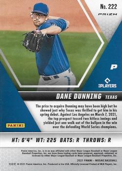 2021 Panini Mosaic - Silver Prizm #222 Dane Dunning Back