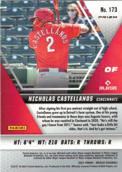 2021 Panini Mosaic - Reactive Red #173 Nicholas Castellanos Back