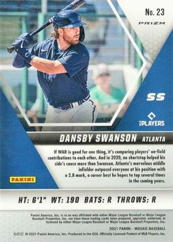 2021 Panini Mosaic - Red #23 Dansby Swanson Back