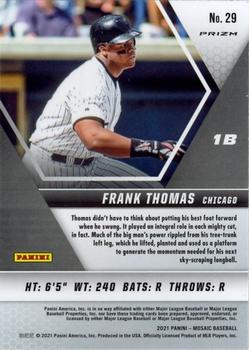 2021 Panini Mosaic - Red #29 Frank Thomas Back