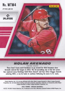 2021 Panini Mosaic - Will to Win Green #WTW4 Nolan Arenado Back