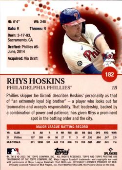 2022 Topps Pristine #182 Rhys Hoskins Back