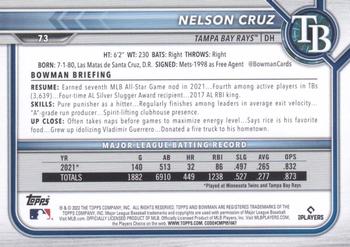 2022 Bowman #73 Nelson Cruz Back