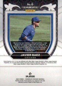 2021 Panini Chronicles - Crusade Blue Velocity #6 Javier Baez Back