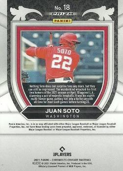 2021 Panini Chronicles - Crusade Blue Velocity #18 Juan Soto Back