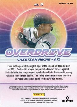 2021 Panini Chronicles - Overdrive Pink Pulsar #11 Cristian Pache Back