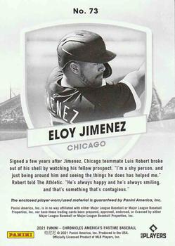 2021 Panini Chronicles - America's Pastime Swatches #73 Eloy Jimenez Back