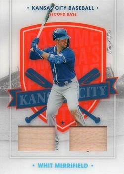 2021 Panini Chronicles - America's Pastime Dual Swatches Holo Platinum Blue #81 Whit Merrifield Front