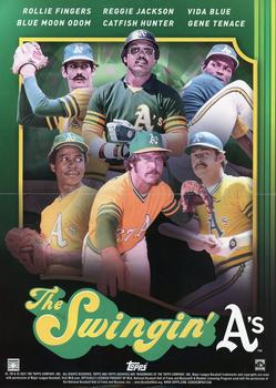 2021 Topps Archives - Movie Poster Mini-Posters #MPMP-10 Catfish Hunter / Blue Moon Odom / Gene Tenace / Reggie Jackson / Vida Blue / Rollie Fingers Front