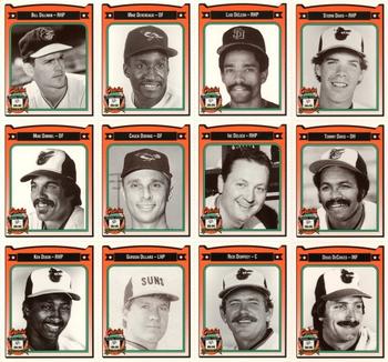 1991 Crown/Coca-Cola Baltimore Orioles - Panels #97-108 Storm Davis / Tommy Davis / Doug DeCinces / Luis DeLeon / Ike Delock / Rick Dempsey / Mike Devereaux / Chuck Diering / Gordon Dillard / Bill Dillman / Mike Dimmel / Ken Dixon Front