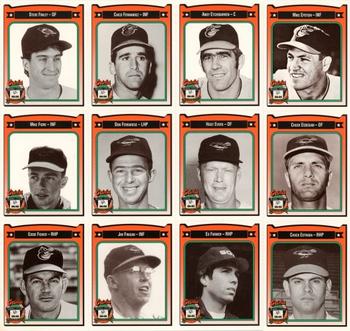 1991 Crown/Coca-Cola Baltimore Orioles - Panels #121-132 Mike Epstein / Chuck Essegian / Chuck Estrada / Andy Etchebarren / Hoot Evers / Ed Farmer / Chico Fernandez / Don Ferrarese / Jim Finigan / Steve Finley / Mike Fiore / Eddie Fisher Front