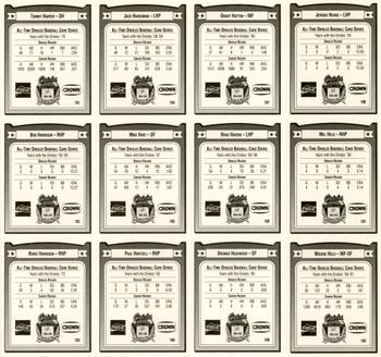 1991 Crown/Coca-Cola Baltimore Orioles - Panels #181-192 Tommy Harper / Bob Harrison / Roric Harrison / Jack Harshman / Mike Hart / Paul Hartzell / Grady Hatton / Brad Havens / Drungo Hazewood / Jehosie Heard / Mel Held / Woodie Held Back