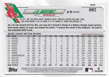 2021 Topps Holiday #HW2 J.D. Martinez Back