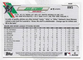 2021 Topps Holiday #HW5 Jesus Luzardo Back