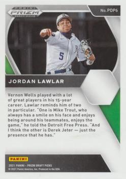 2021 Panini Prizm Draft Picks #PDP6 Jordan Lawlar Back