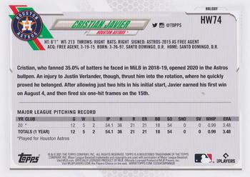 2021 Topps Holiday - Metallic Holiday #HW74 Cristian Javier Back