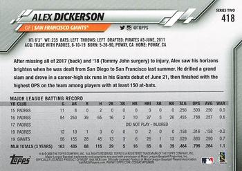 2020 Topps - Celebration of the Decades #418 Alex Dickerson Back