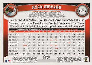 2011 Topps - 60th Anniversary All-Star FanFest #5 Ryan Howard Back