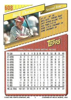 1993 Topps #608 Bill Doran Back