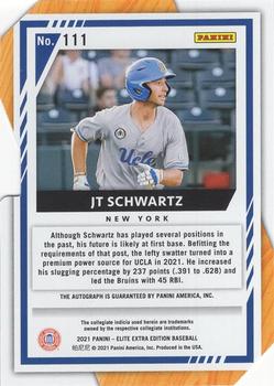 2021 Panini Elite Extra Edition - Signatures Status Die Cut #111 JT Schwartz Back