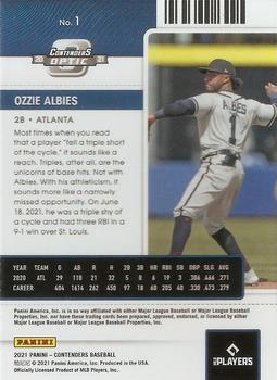 2021 Panini Contenders - Optic #1 Ozzie Albies Back