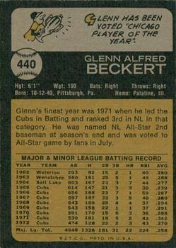 2022 Topps Heritage - 50th Anniversary Buybacks #440 Glenn Beckert Back