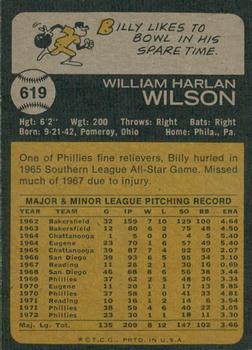 2022 Topps Heritage - 50th Anniversary Buybacks #619 Billy Wilson Back