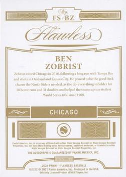 2021 Panini Flawless - Flawless Signatures Gold #FS-BZ Ben Zobrist Back
