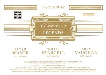 2021 Panini Flawless - Triple Legendary Materials Sapphire #TLM-WSV Lloyd Waner / Willie Stargell / Arky Vaughan Back