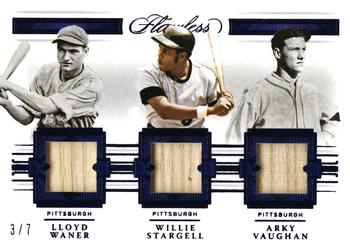 2021 Panini Flawless - Triple Legendary Materials Sapphire #TLM-WSV Lloyd Waner / Willie Stargell / Arky Vaughan Front