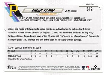 2021 Topps - Employee Edition #612 Miguel Yajure Back